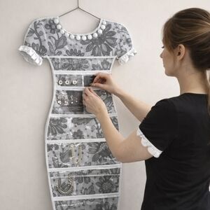 2 Chic Floral Print Hanging Jewelry Organizer